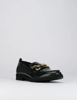 Mocassini tacco 2cm pelle verde