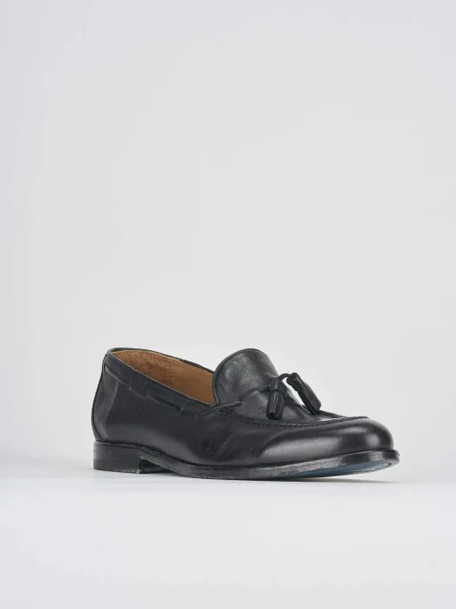 Mocassini tacco 2cm pelle nero