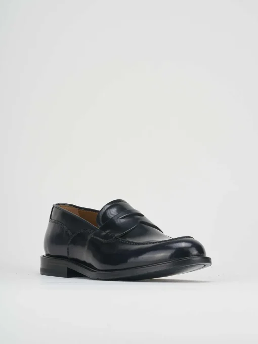Mocassini tacco 1cm pelle blu