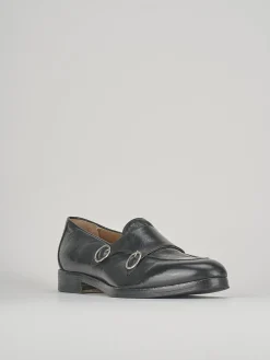 Mocassini tacco 3cm pelle nero