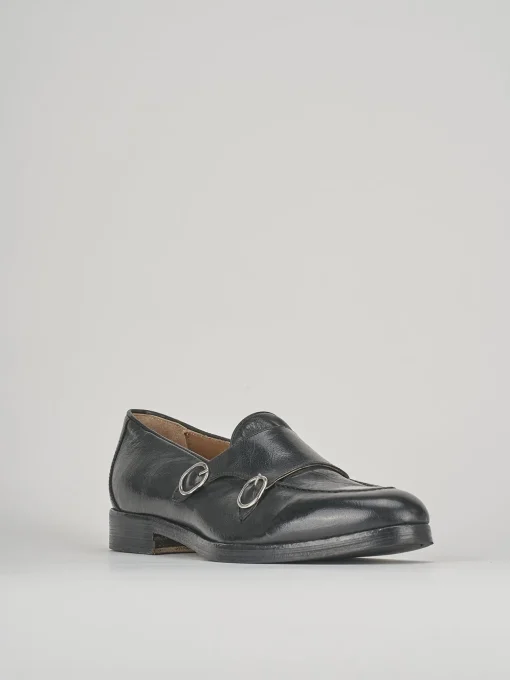 Mocassini tacco 3cm pelle nero