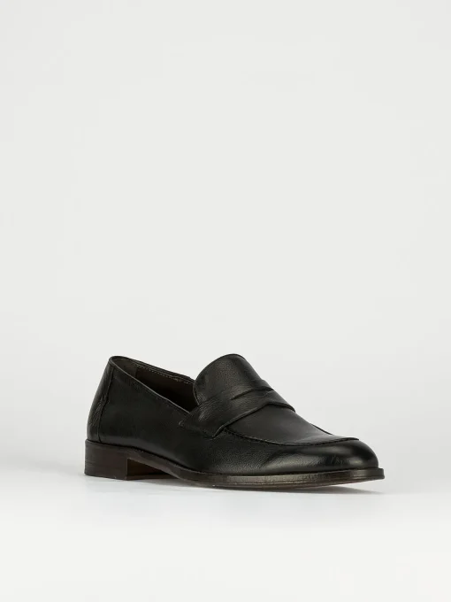 Mocassini tacco 1cm pelle nero