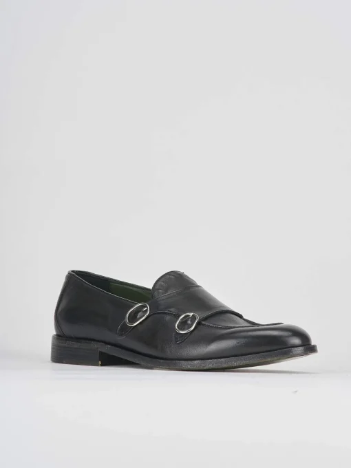 Mocassini tacco 1cm pelle nero