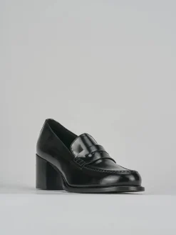 Mocassini tacco 7cm pelle nero
