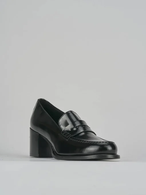 Mocassini tacco 7cm pelle nero
