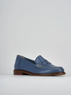 Mocassini tacco 2cm pelle jeans
