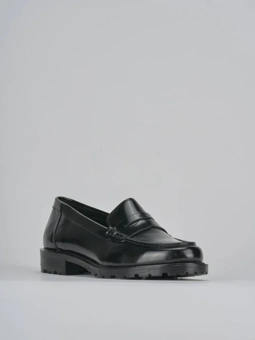 Mocassini tacco 3cm pelle nero
