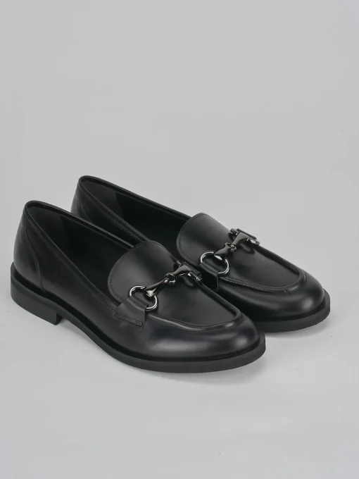 Mocassini tacco 2cm pelle nero