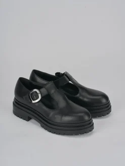 Mocassini tacco 3cm pelle nero