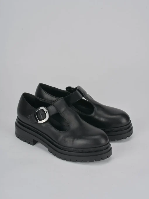 Mocassini tacco 3cm pelle nero