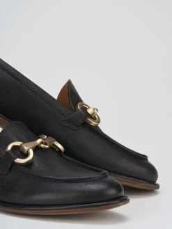 Mocassini tacco 2cm pelle nero