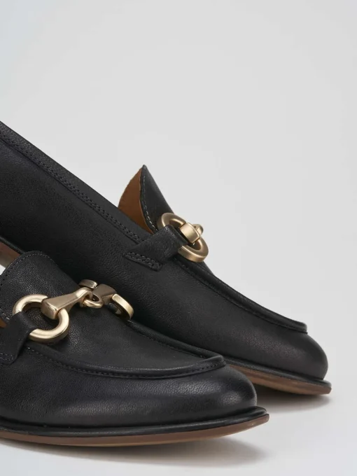 Mocassini tacco 2cm pelle nero