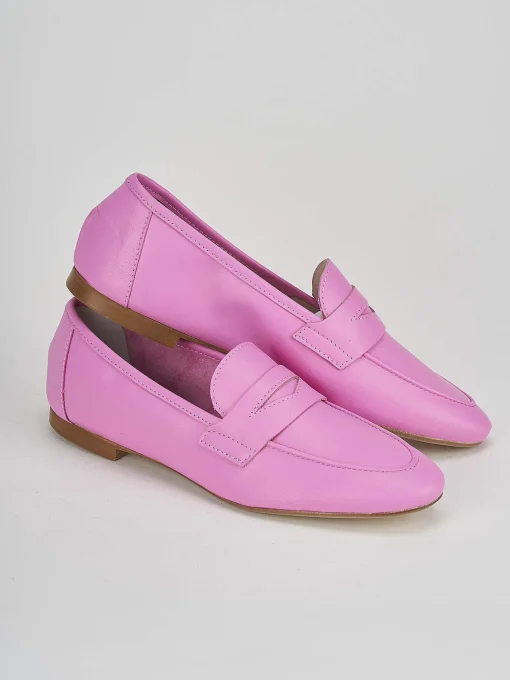Mocassini tacco 1cm pelle rosa