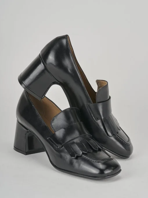 Mocassini tacco 5cm pelle nero