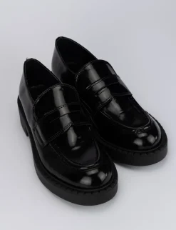 Mocassini tacco 2cm pelle nero