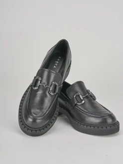 Mocassini tacco 3cm pelle nero