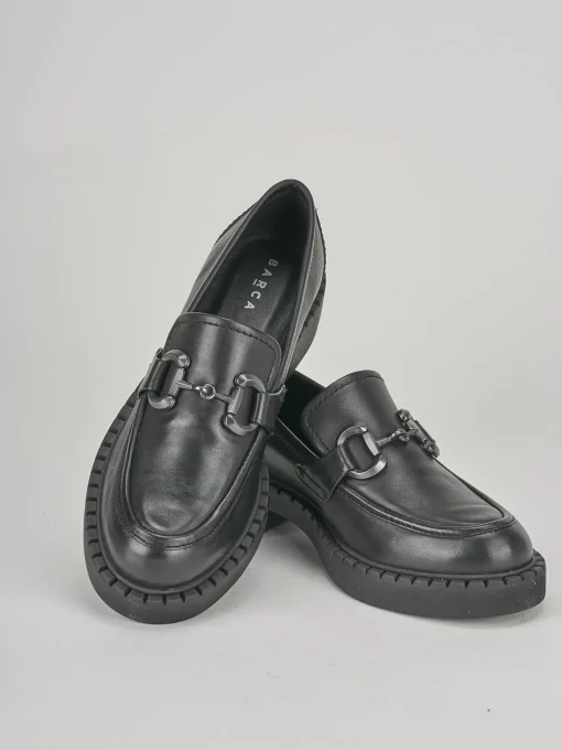 Mocassini tacco 3cm pelle nero