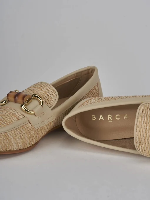 Mocassini tacco 1cm pelle beige