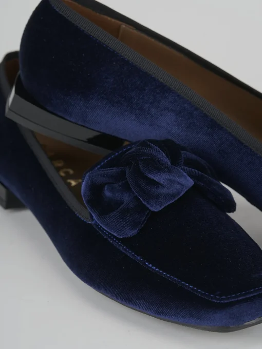 Mocassini tacco 1cm pelle blu