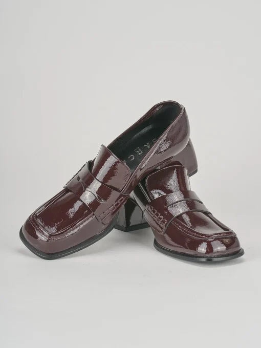 Mocassini tacco 4cm pelle bordo'