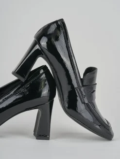 Mocassini tacco 6cm pelle nero