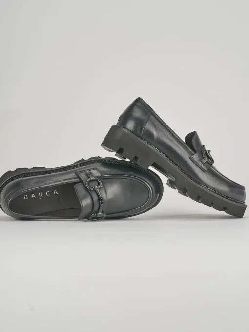 Mocassini tacco 2cm pelle nero