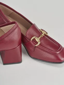 Mocassini tacco 6cm pelle bordo'