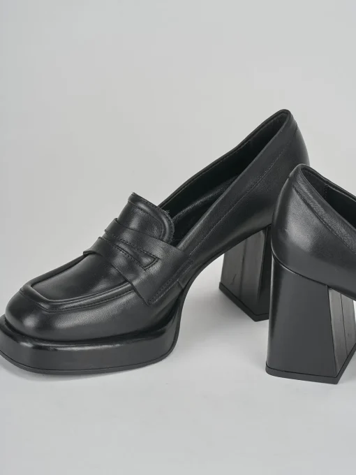 Mocassini tacco 7cm pelle nero