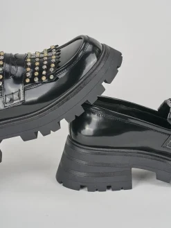 Mocassini tacco 2cm pelle nero