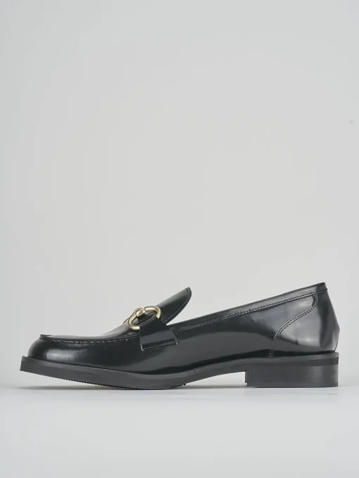 Mocassini tacco 2cm pelle nero