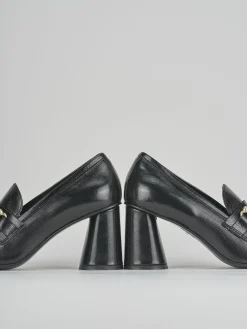 Mocassini tacco 5cm pelle nero