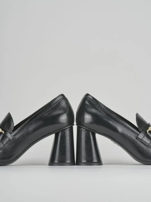 Mocassini tacco 5cm pelle nero