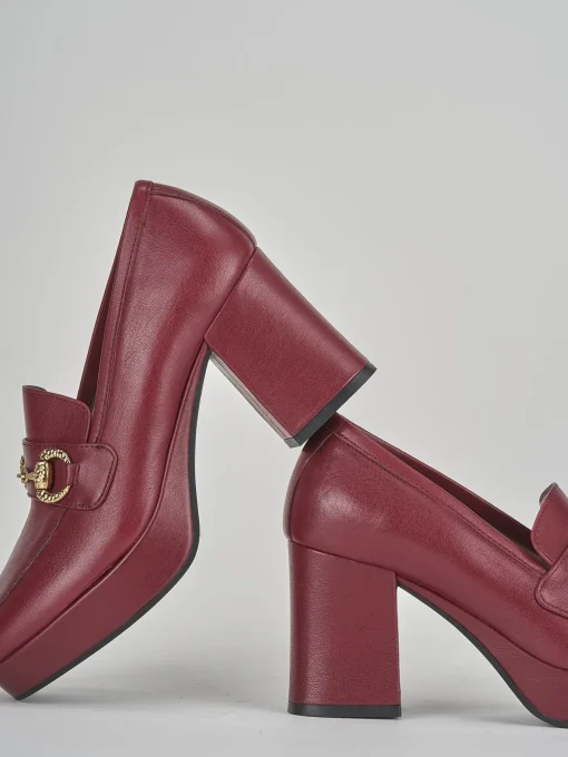 Mocassini tacco 7cm pelle bordo'