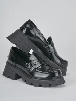 Mocassini tacco 3cm pelle nero