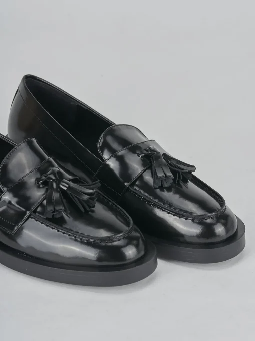 Mocassini tacco 2cm pelle nero
