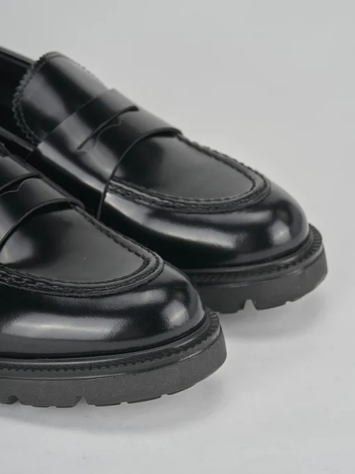 Mocassini tacco 2cm pelle nero