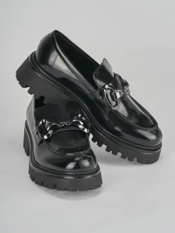 Mocassini tacco 3cm pelle nero