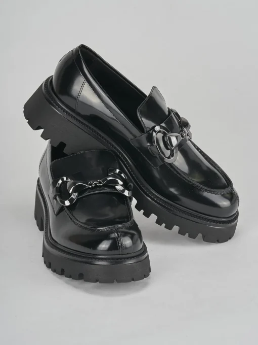 Mocassini tacco 3cm pelle nero