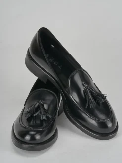 Mocassini tacco 2cm pelle nero