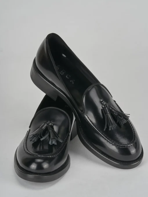 Mocassini tacco 2cm pelle nero