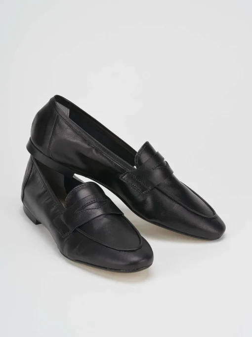 Mocassini tacco 1cm pelle nero
