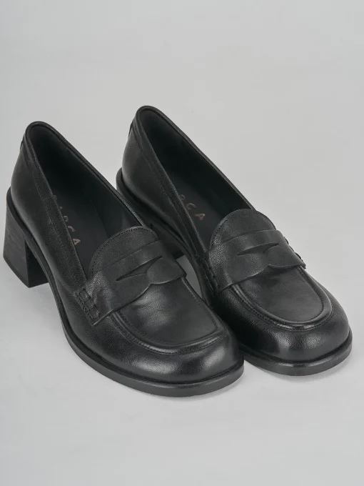 Mocassini tacco 5cm pelle nero