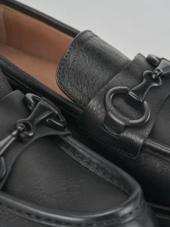 Mocassini tacco 2cm pelle nero