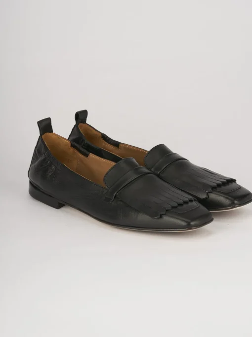 Mocassini tacco 1cm pelle nero