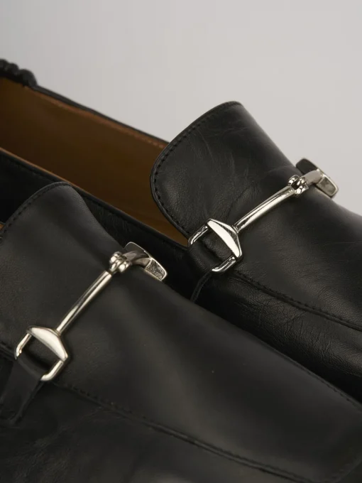 Mocassini tacco 1cm pelle nero
