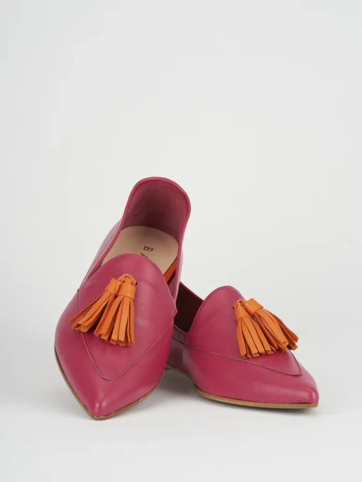 Mocassini tacco 1cm pelle rosa