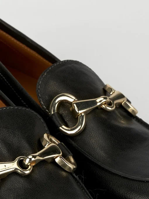 Mocassini tacco 1cm pelle nero