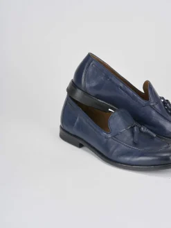 Mocassini tacco 2cm pelle blu