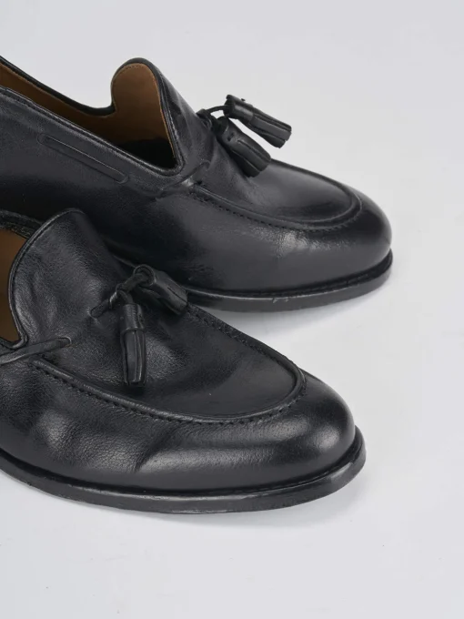 Mocassini tacco 2cm pelle nero