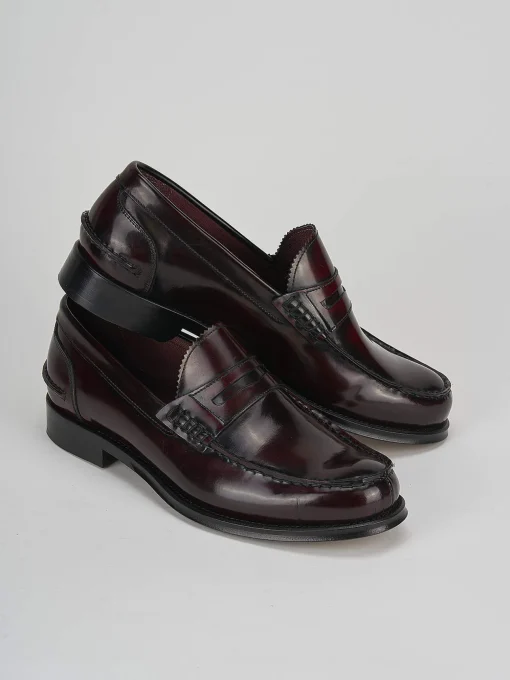Mocassini tacco 2cm pelle bordo'